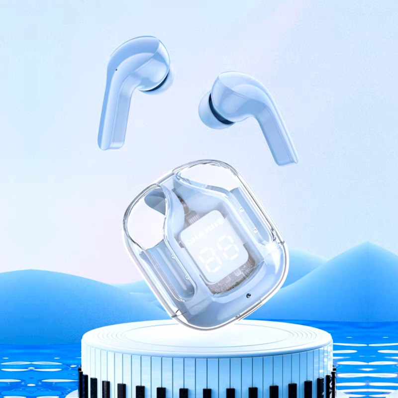 Auriculares Bluetooth transparentes «cápsula espacial»