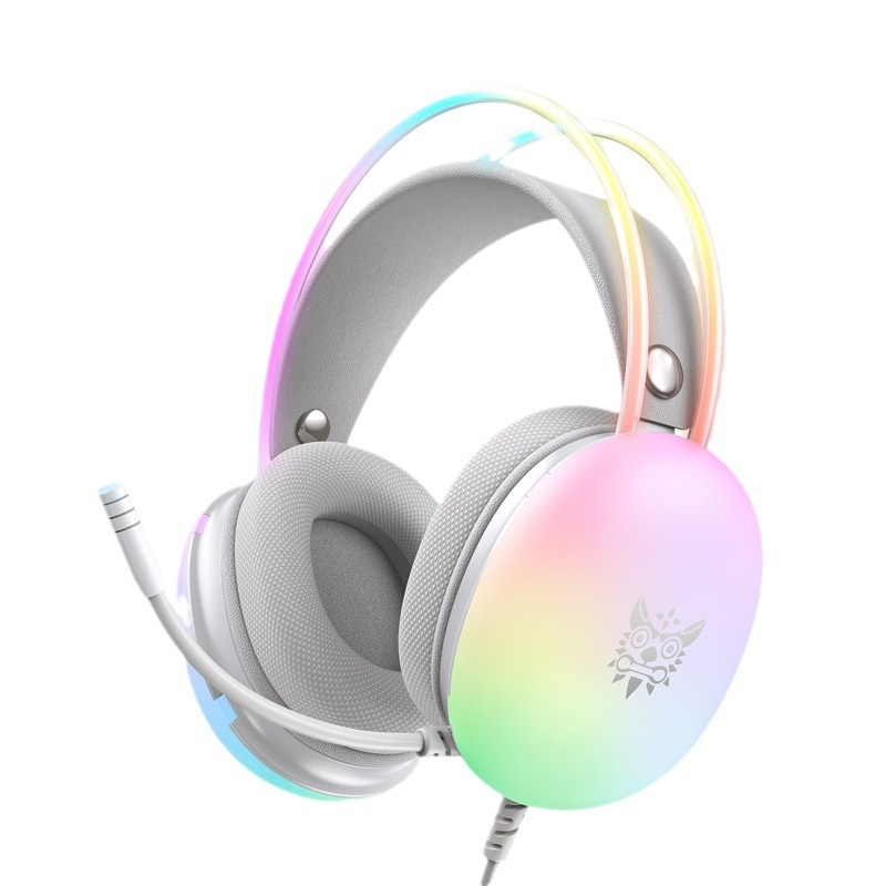 Cascos gaming con luz RGB y micrófono
