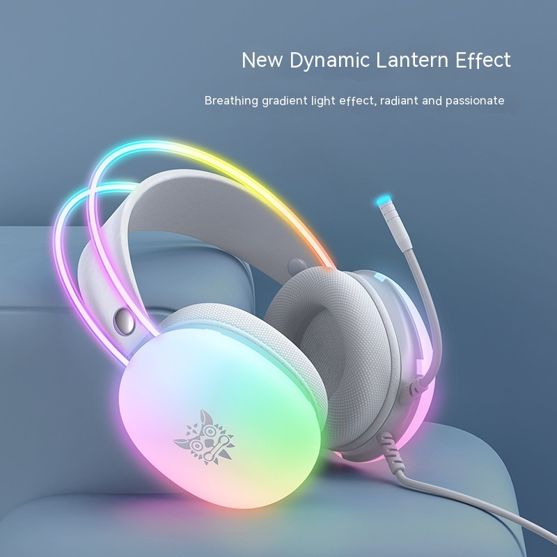 Cascos gaming con luz RGB y micrófono