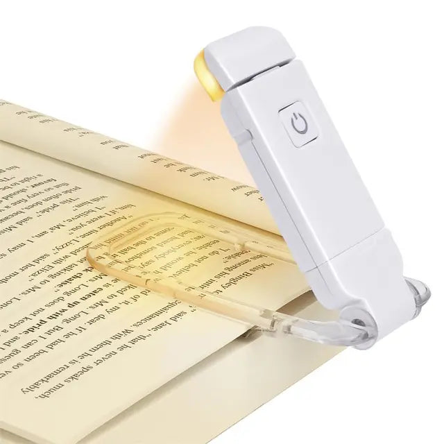 Luz de lectura LED recargable por USB con pinza