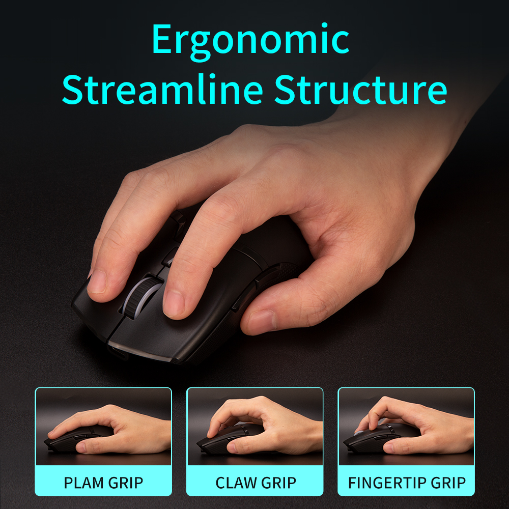 Ratón gaming inalámbrico recargable