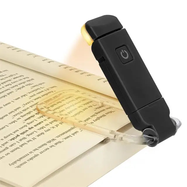 Luz de lectura LED recargable por USB con pinza