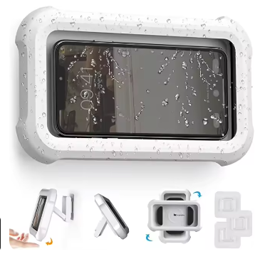 Soporte impermeable de móvil para la ducha