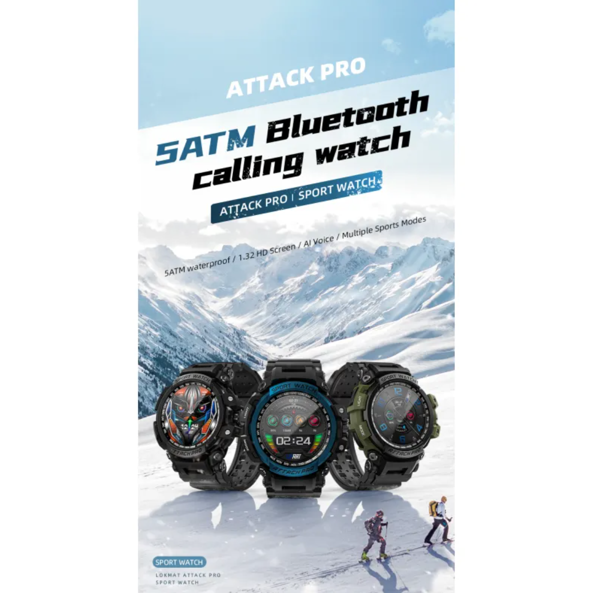 Smartwatch resistente para exterior con llamadas Bluetooth