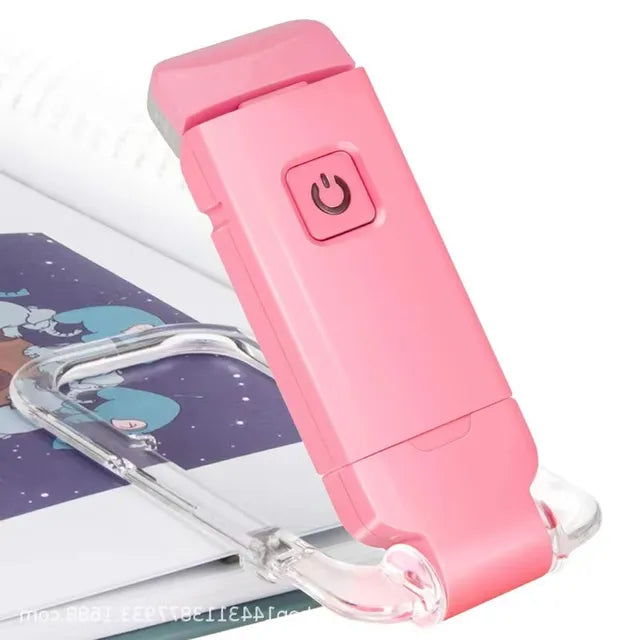 Luz de lectura LED recargable por USB con pinza