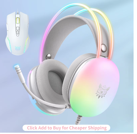 Cascos gaming con luz RGB y micrófono