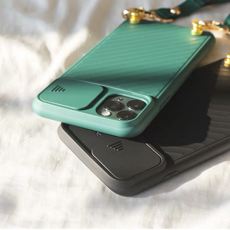 Funda para iPhone con tapa deslizante para la cámara