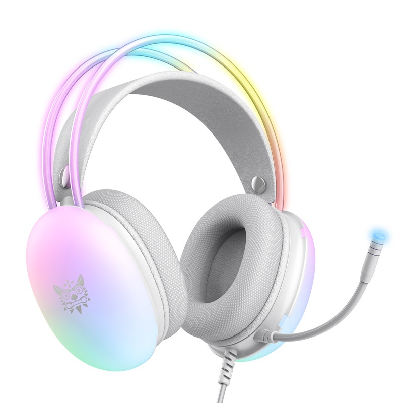 Cascos gaming con luz RGB y micrófono