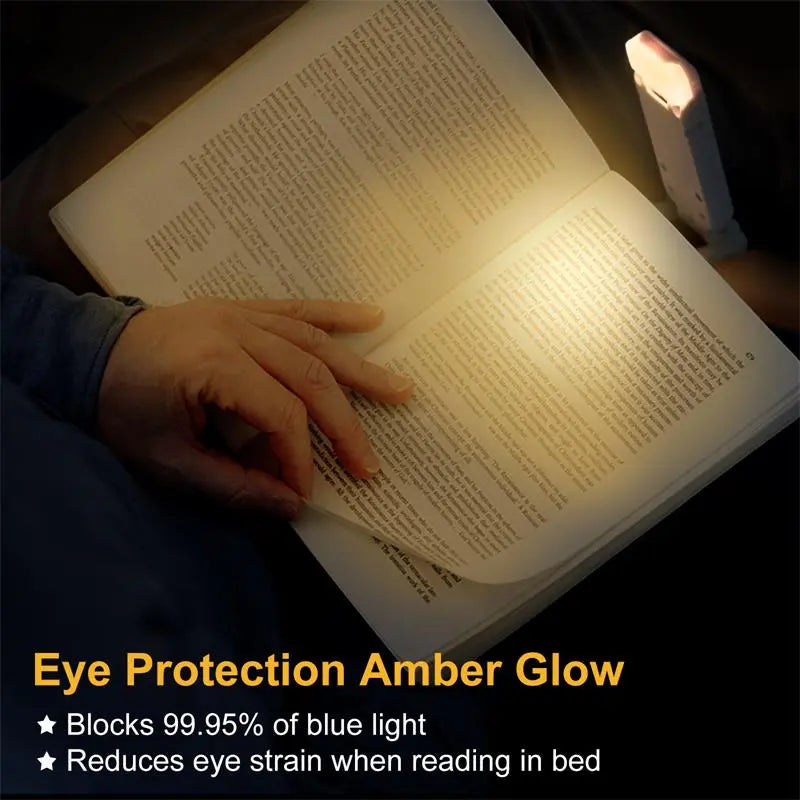 Luz de lectura LED recargable por USB con pinza
