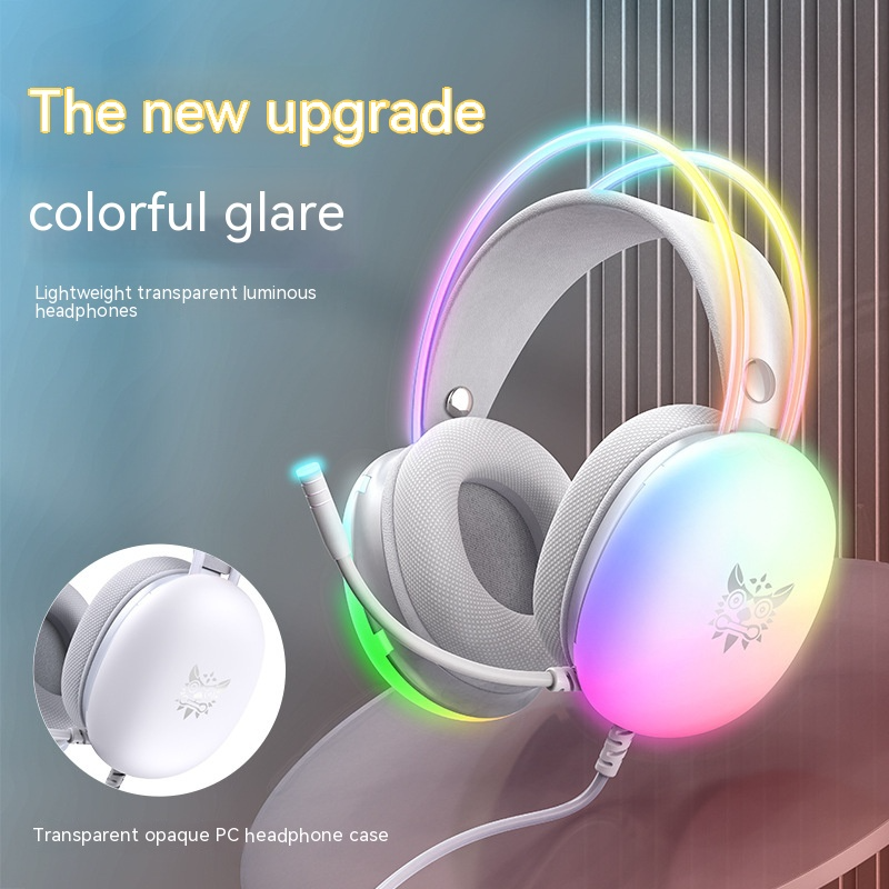 Cascos gaming con luz RGB y micrófono
