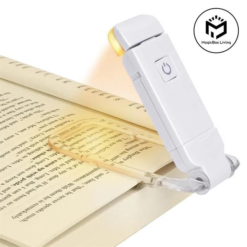Luz de lectura LED recargable por USB con pinza