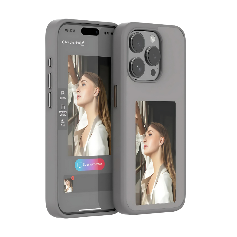 Funda con pantalla E-Ink para iPhone